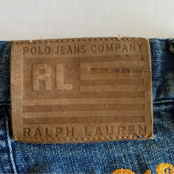 Ralph Lauren, Denim jean shorts with butterfly decals. size 6. Colorful.… - Picture 6 of 8
